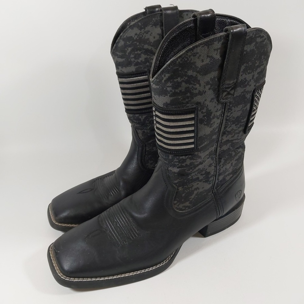 Ariat Mens Sport Patriot Western Boot Black Camo Size 11.5 Square‎ Toe